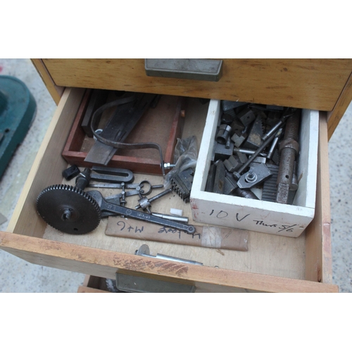 41 - CHEST OF DRAWERS INCLUDING CONTENTS OF ENGINEERING ITEMS  NO VAT