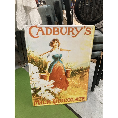 179 - A METAL 'CADBURY'S MILK CHOCOLATE' SIGN, 50CM X 70CM