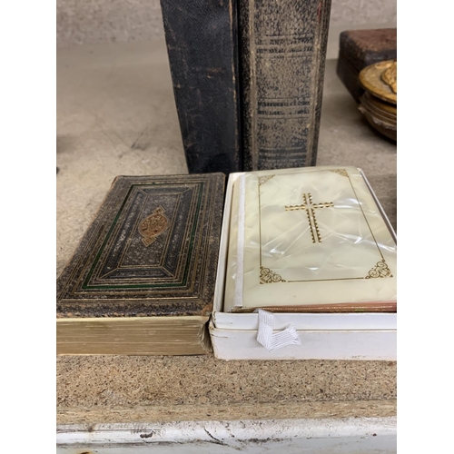 1238 - THREE VINTAGE POCKET BIBLES AND A CHURCH BIBLE