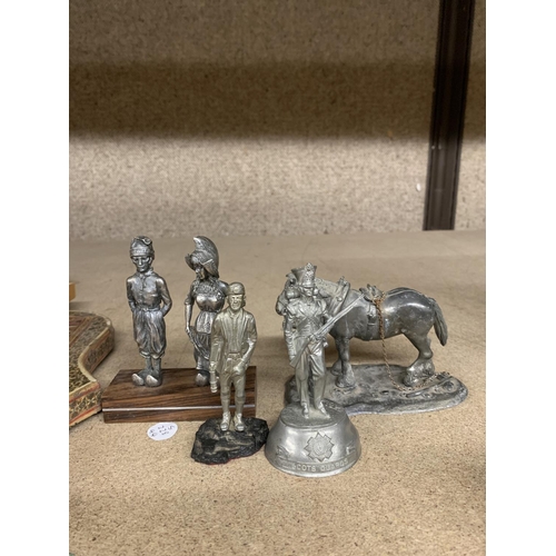 1239 - FIVE CAST PEWTER FIGURES