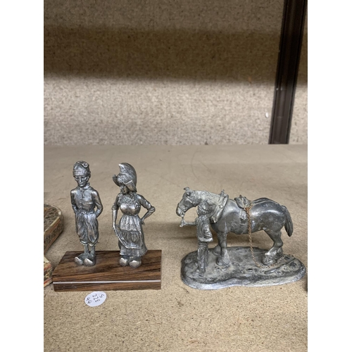 1239 - FIVE CAST PEWTER FIGURES