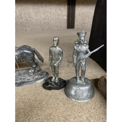 1239 - FIVE CAST PEWTER FIGURES