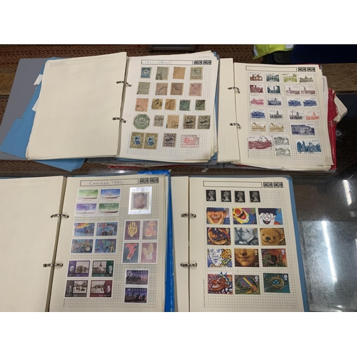 494 - FOUR STAMP ALBUMS CONTAINING WORLD STAMPS