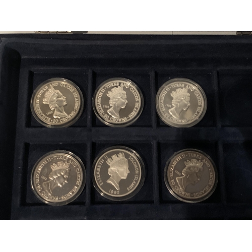 309A - A GROUP OF 6 1953-1993 CORONATION ANNIVERSARY CROWNS . 5 ARE FROM TURKS & CAICOS AND 1 FROM THE SOLO... 