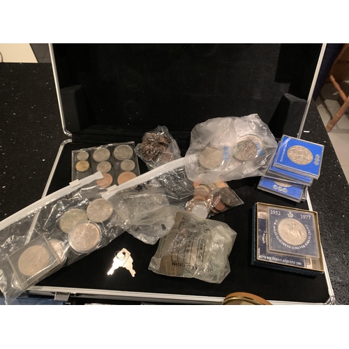 312A - AN ALUMINIUM CASE ( WITH KEY ) , HOUSING A SELECTION OF UK AND COMMONWEALTH 1953 CROWNS , PLUS ’87 &... 