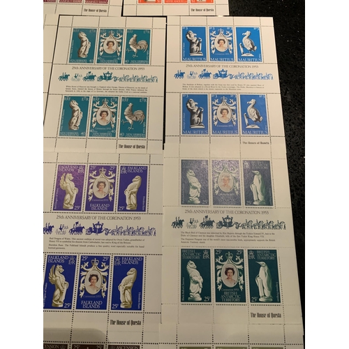 327A - A SELECTION OF 13 “25TH ANNIV. OF CORONATION” SHEETLETS , ALL SUPERB UNMOUNTED MINT