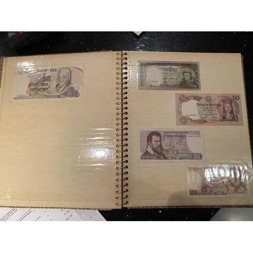 406A - BINDER OF BANKNOTES TO INCLUDE : GERMANY 1970 5DM , AUSTRIA 1962 20SCH , 1970 50 SCH , PORTUGAL 1964... 