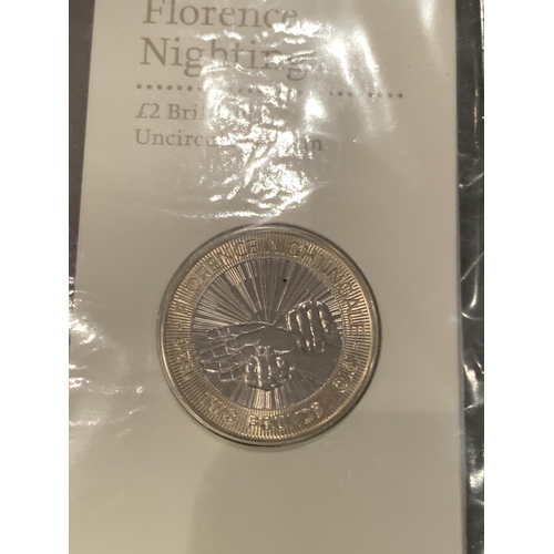 409A - UK 2010 , FLORENCE NIGHTINGALE , £2 COIN PACK STILL SEALED .