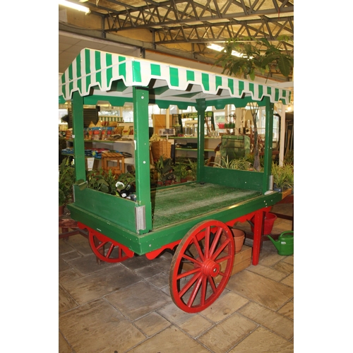 157 - WOODEN TWO WHEEL DISPLAY  CART  + VAT