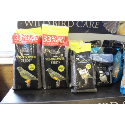 262 - QUANTITY OF BIRD SEED AND STAND LARGE 54  + VAT