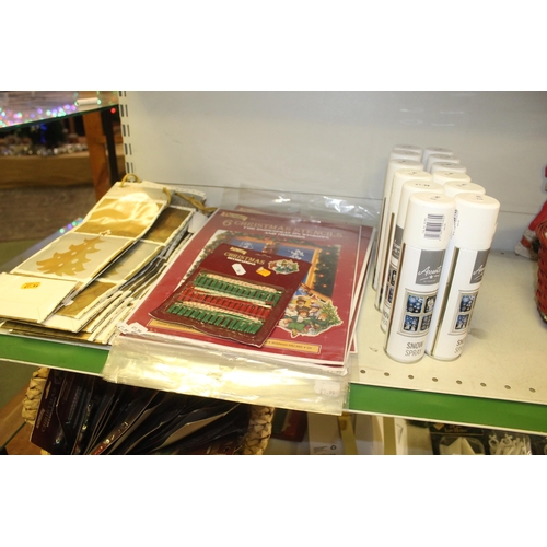 313 - 2 SHELVES OF CHRISTMAS ACCESSORIES (shelve not included) + VAT