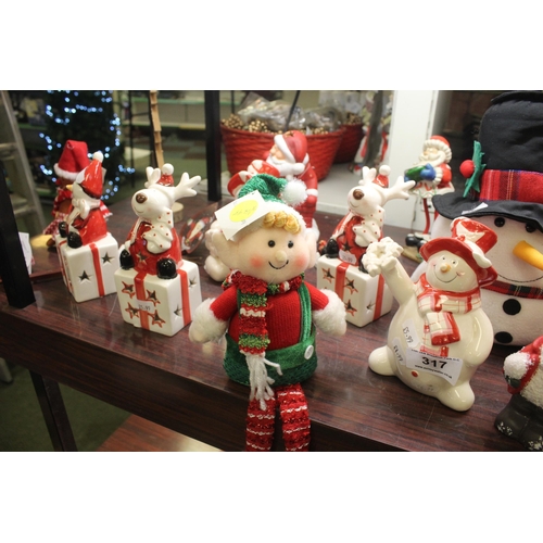 317 - SHELF OF SANTAS, ELVES AND REINDEERS  + VAT