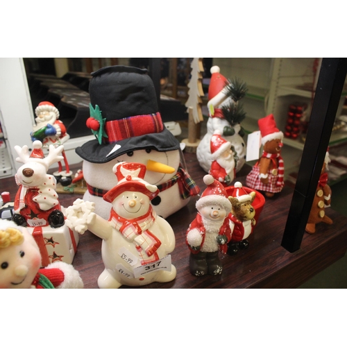 317 - SHELF OF SANTAS, ELVES AND REINDEERS  + VAT