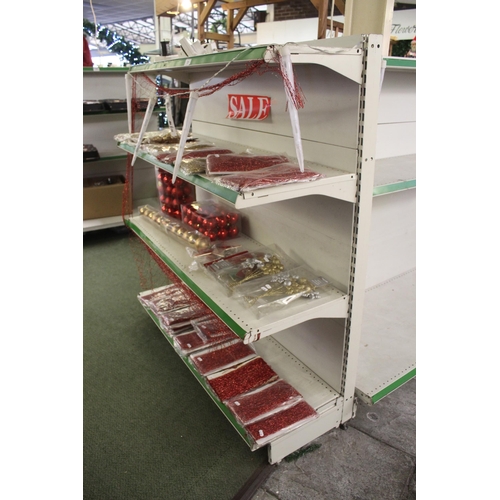 321 - CHRISTMAS DECORATIONS AND SHELVING  + VAT