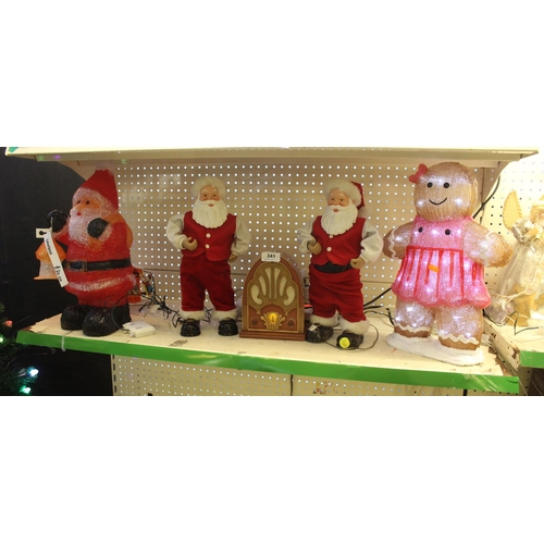 341 - 3 SANTAS, GINGERBREAD MAN, STAR AND RADIO  + VAT