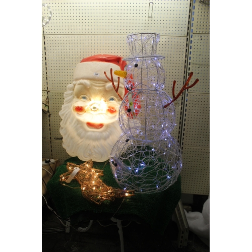 345 - ILLUMINATED SANTA AND SNOWMAN  + VAT