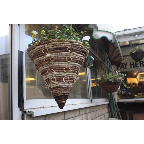 41 - 9 VARIOUS HANGING BASKETS  + VAT