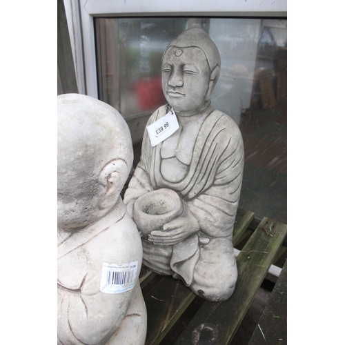 50 - 3 CONCRETE BUDDHAS  + VAT