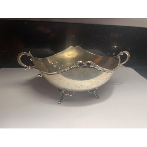 42 - A MARKED 800 SILVER TWIN HANDLED DISH