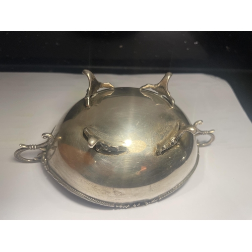 42 - A MARKED 800 SILVER TWIN HANDLED DISH