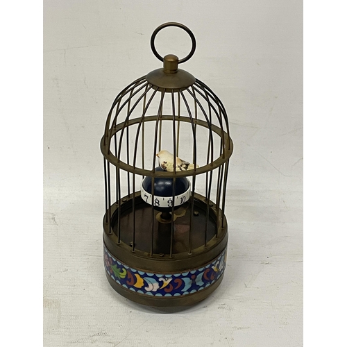 122A - A MECHANICAL BRASS BIRD CAGE CLOCK