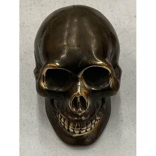 161 - A SMALL BRONZE SKULL MODEL