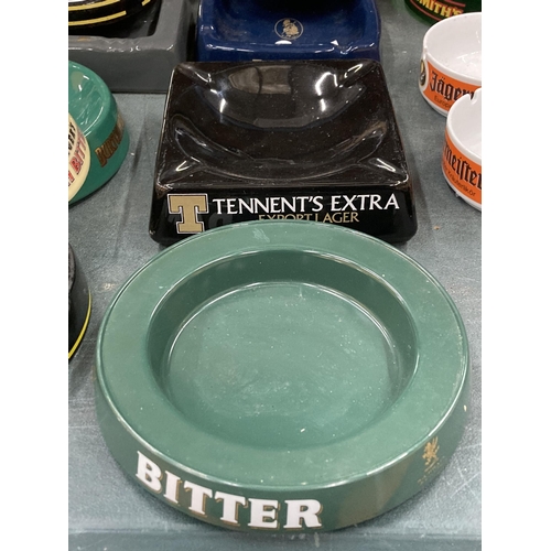 252 - A TENNENT'S CERAMIC AND A S. A. BRAINS MELAMIME ASHTRAYS