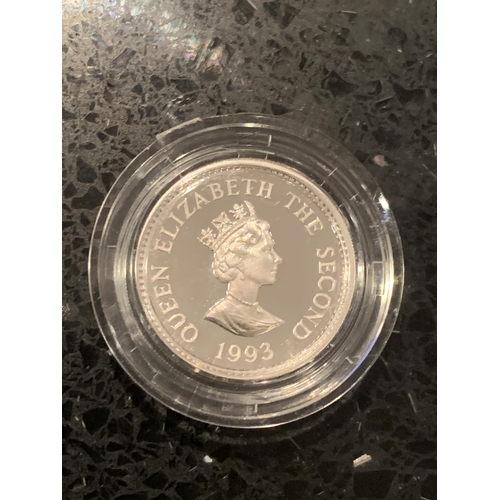 311A - ALDERNEY 1993 £1 POUND SILVER PROOF COIN – QUEEN’S 40TH ANNIVERSARY OF CORONATION .