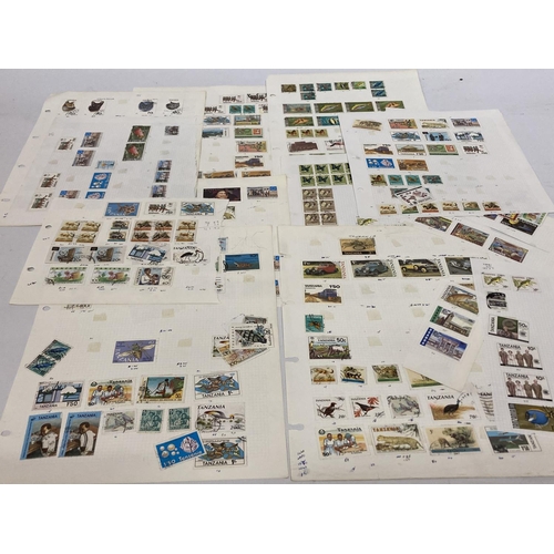 381 - TEN PLUS SHEETS CONTAINING STAMPS FROM TANZANIA