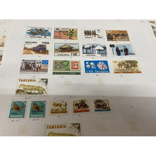 381 - TEN PLUS SHEETS CONTAINING STAMPS FROM TANZANIA