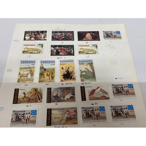 381 - TEN PLUS SHEETS CONTAINING STAMPS FROM TANZANIA