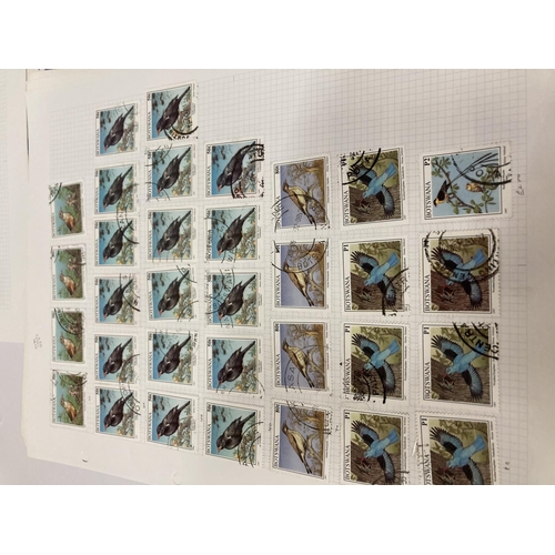 386 - TEN PLUS SHEETS CONTAINING STAMPS FROM BOTSWANA