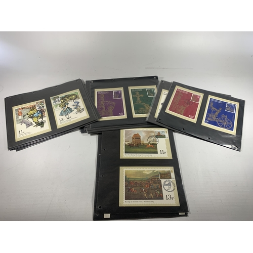 438 - A QUANTITY OF STAMP POSTCARDS TO INCLUDE WINNIE THE POOH, ALICE'S ADVENTURE IN WONDERLAND, 25TH ANNI... 