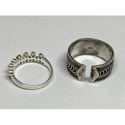 583 - TWO SILVER RINGS