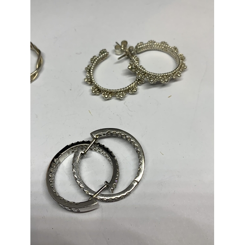 658 - FIVE PAIRS OF SILVER EARRINGS