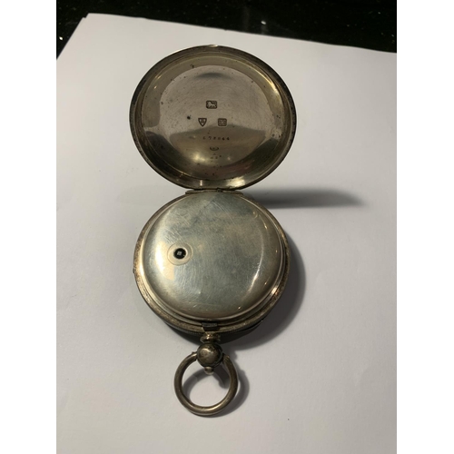 663 - A HALLMARKED CHESTER SILVER POCKET WATCH FOR SPARES AND REPAIRS