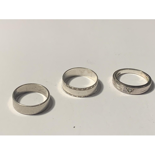 667 - FIVE VARIOUS SIVER RINGS