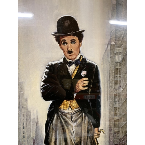 1070 - A FRAMED CHARLIE CHAPLIN PRINT