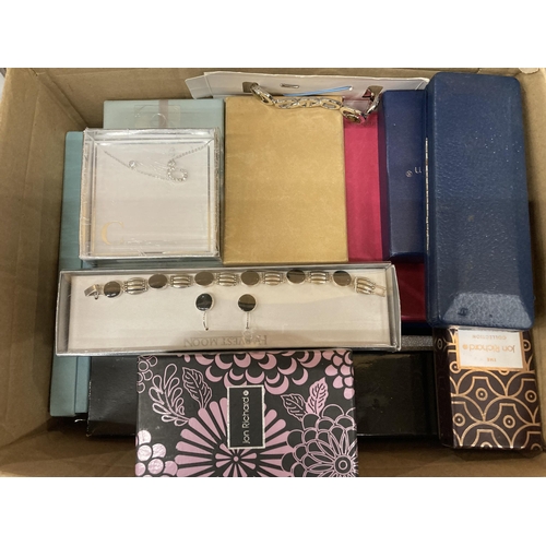 1105A - A BOX OF ASSORTED COSTUME JEWELLERY ETC