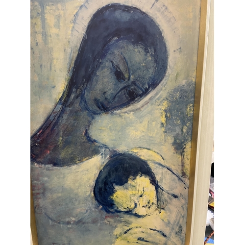 1185 - A 1950'S RETRO 'MADONNA AND CHILD' PRINT, 28