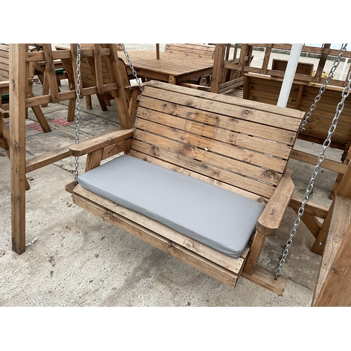 2236 - AN AS NEW EX DISPLAY CHARLES TAYLOR TWO SEATER SWING SEAT GARDEN ARBOUR *PLEASE NOTE VAT TO BE ADDED... 