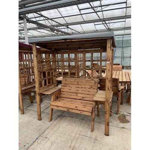 2250 - AN AS NEW EX DISPLAY CHARLES TAYLOR TWO SEATER GARDEN ARBOUR WITH CANOPY *PLEASE NOTE VAT TO BE ADDE... 