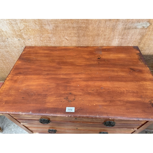 2856 - AN EDWARDIAN SATINWOOD CHEST OF THREE DRAWERS, 33