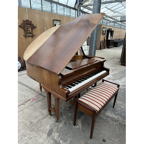 2905 - A MAHOGANY KLEITZMAN BABY GRAND PIANO (REGD NO. 471981) WITH DUET STOOL