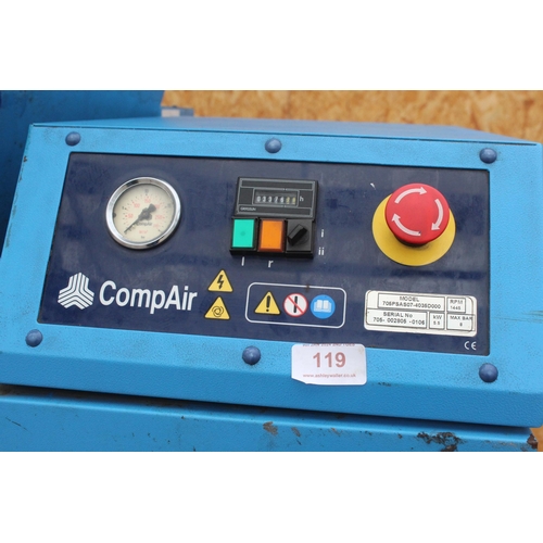 119 - A COMPAIR VO5 COMPRESSOR 3 PHASE 350 LITRE TANK SOLD AS SEEN  NO VAT