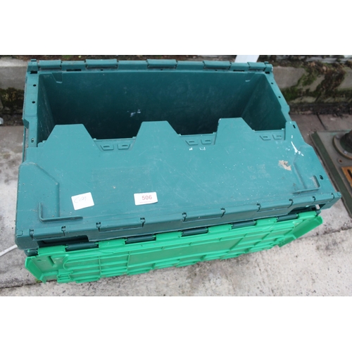 506 - TWO LARGE STORAGE BOXES NO VAT