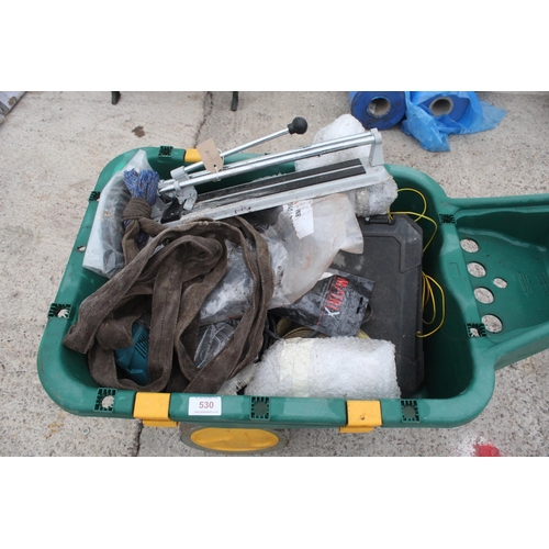 530 - WHEEL BARROW & CONTENTS + VAT