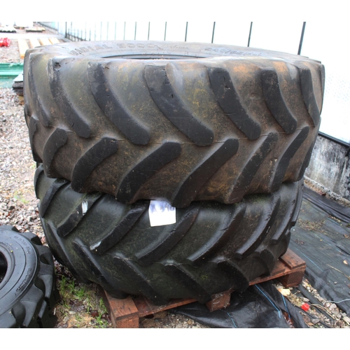 723 - TWO 540/65R30 PART WORN TYRES + VAT