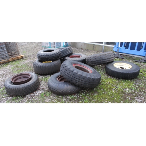 795 - 9 VARIOUS WHEELS AND TYRES  NO VAT