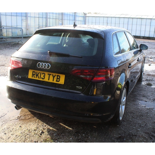 184 - 2013 AUDI A3 SPORT HDI RK13TYB BLACK DIESEL MOT JUNE 2024 TWO KEYS 151899 MILES WHILST IT RUNS WELL ... 